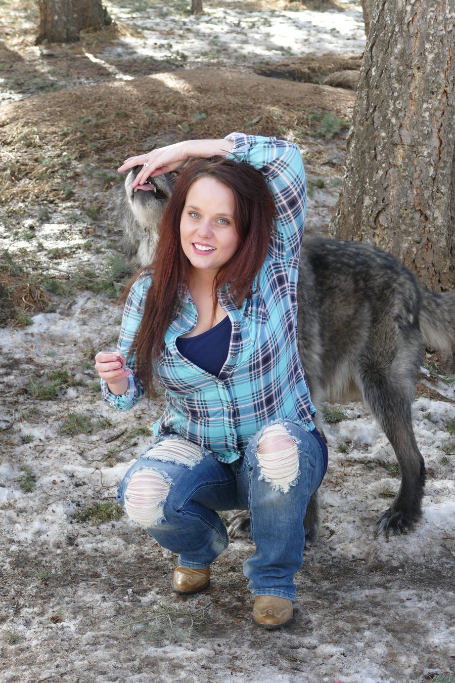 Alyssa with her wolf